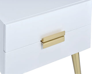 Defina Collection 2-Drawer End Table, White