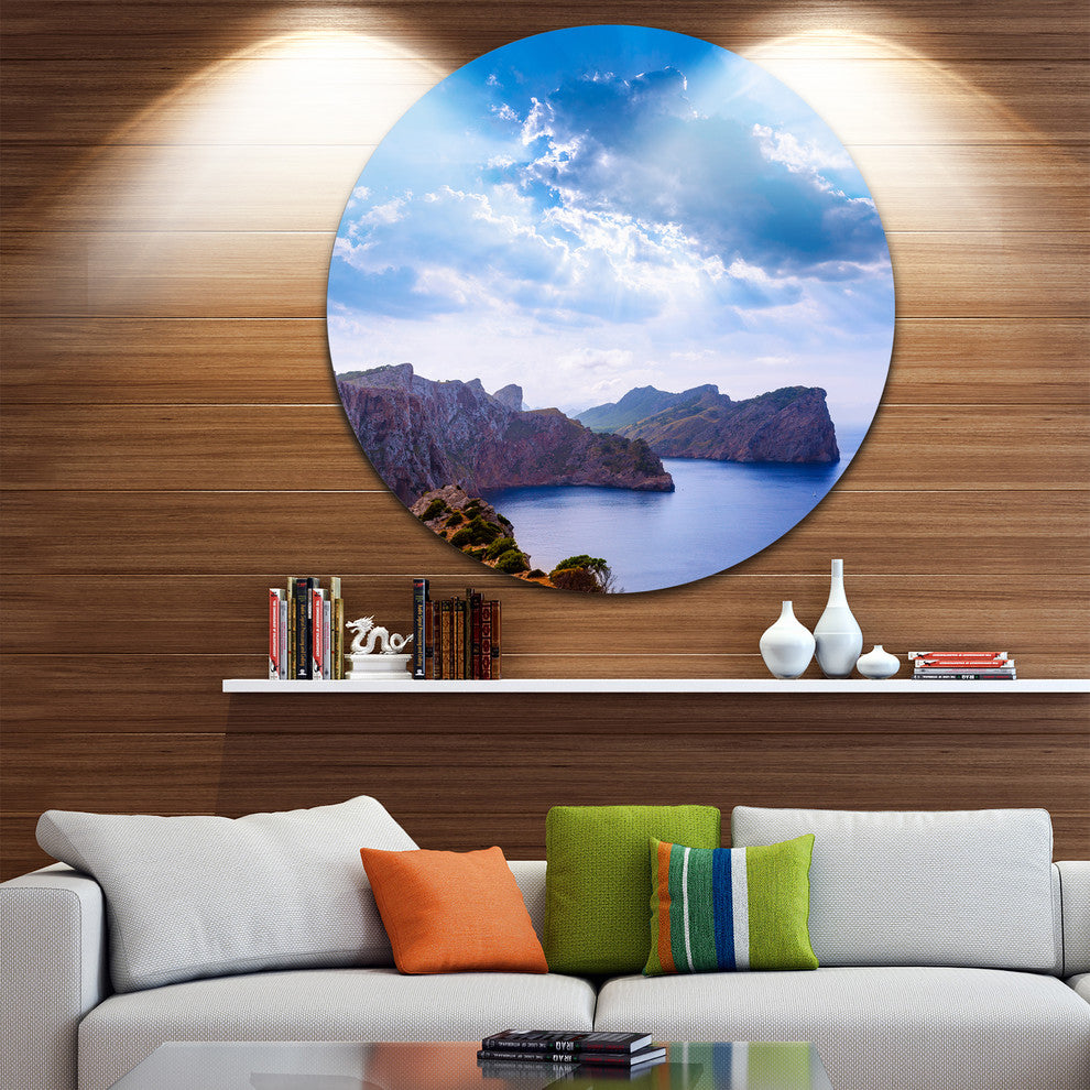 Majorca Formentor Cape Rocks, Seascape Round Wall Art, 23"