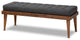 Louie Dark Gray Fabric Upholstered and Button Tufted Wood Bench