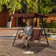 Costway Loveseat Patio Canopy Swing Glider Hammock Cushioned Steel Frame