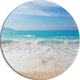 White Waves Kissing Beach Sand, Seashore Disc Metal Artwork, 11"