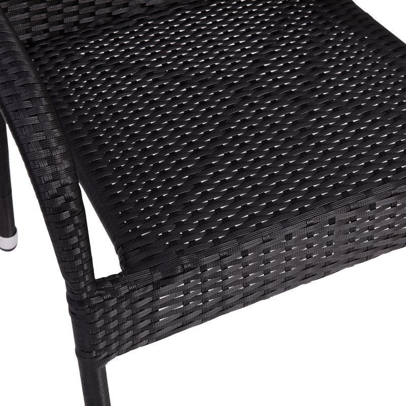 Maxim Set of 4 Stackable Indoor/Outdoor Wicker Dining Chairs with Steel Frames,