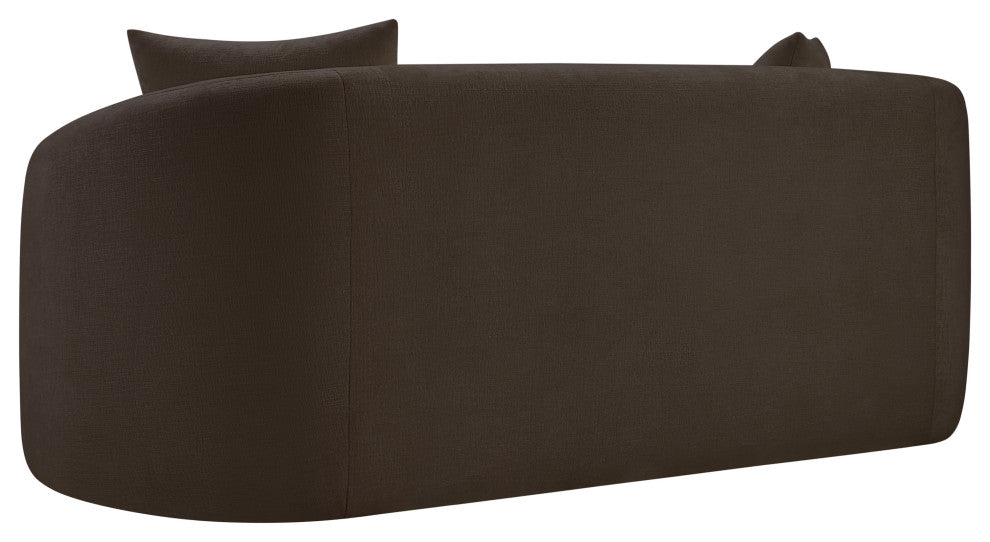 Penelope Upholstered Loveseat, Brown, Chenille Fabric