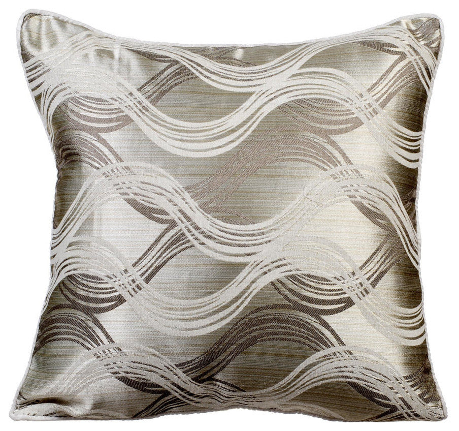 Gray Decorative Throw Pillow Covers 24"x24" Silk PillowCase - Gray Trance