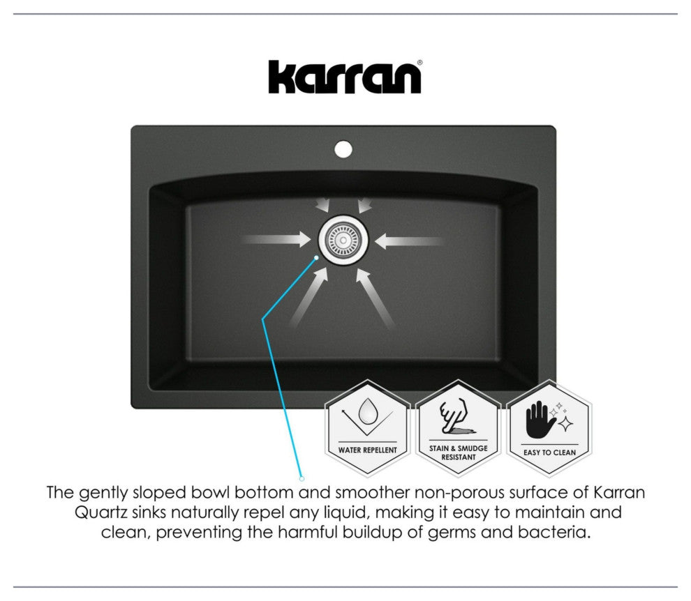 Karran USA QU-690 Quartz QU 16-5/8" Undermount Single Basin - Bisque