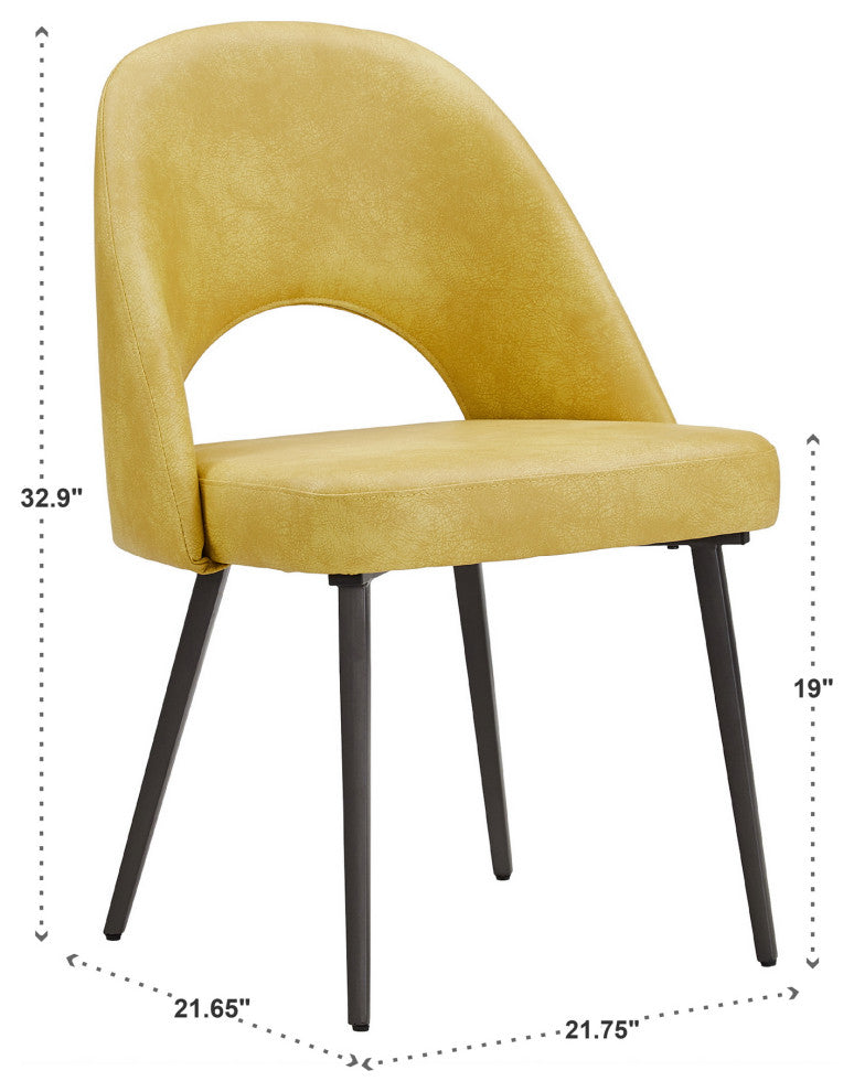 Tierno Upholstered Dining Chairs (Set of 2) - Yellow PU Leather