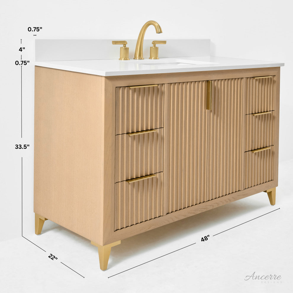 Turlington Bath Vanity Set, Oak, 48"
