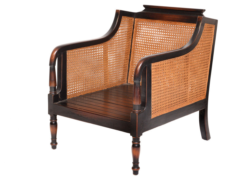 Teak and Rattan Chair