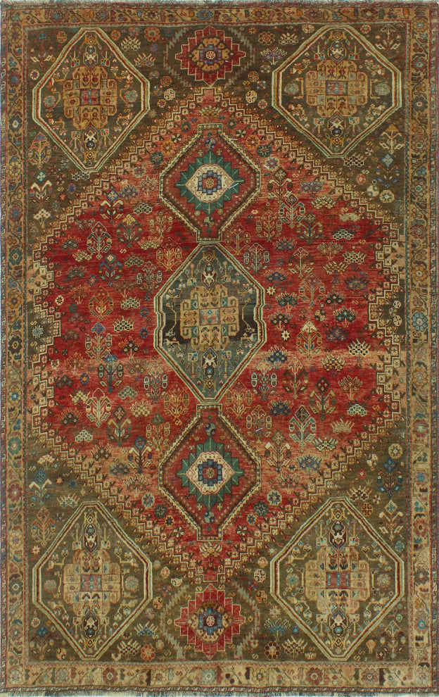 Semi-Antique Guven Red Rug