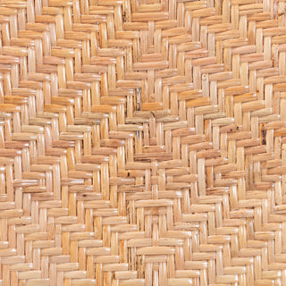 Zenaida Modern Bohemian Natural Brown Rattan and Black Metal Chair