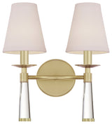 Crystorama 8862-AG, 2-Light Wall Mount, Aged Brass