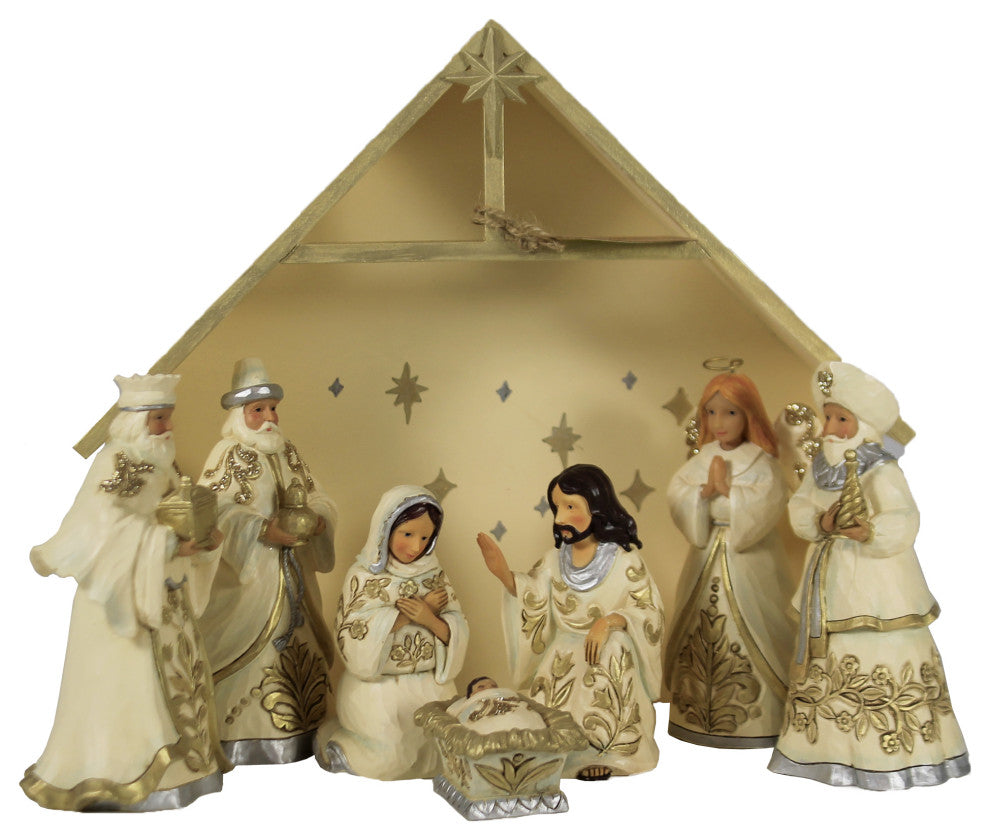 Jim Shore Blessed Birth, Bethlehem Polyresin Mini Nativity Set 6006651