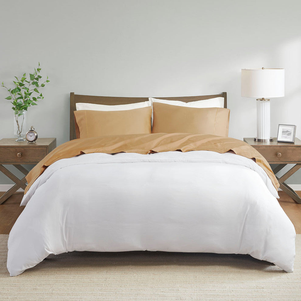 Madison Park 600 Thread Count Pima Cotton Sateen Sheet Set, Gold