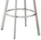 Noran Swivel Counter Stool, Brushed Stainless Steel With White Faux Leather