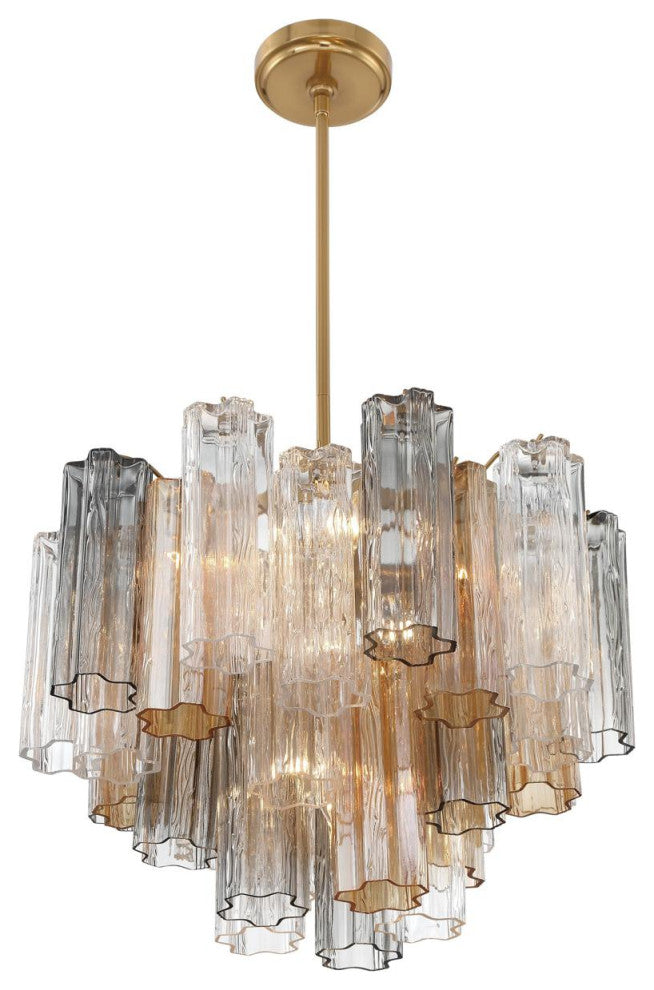 CRYSTORAMA Addis 6 Light Aged Brass Chandelier