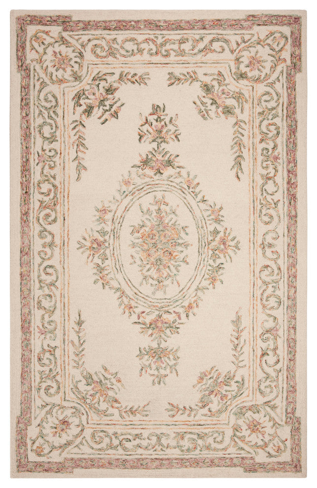 Safavieh Micro-Loop Collection MLP902 Rug, Ivory/Fuchsia, 5' X 8'