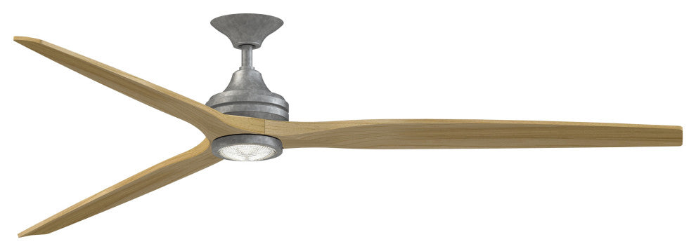 Fanimation Spitfire 84" Fan/LED Light, Galvanized, Natural