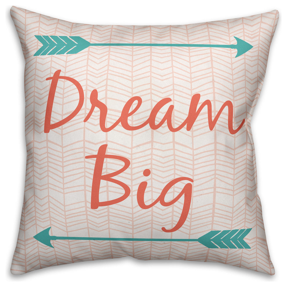 Dream Big Arrows Spun Poly Pillow, 18x18