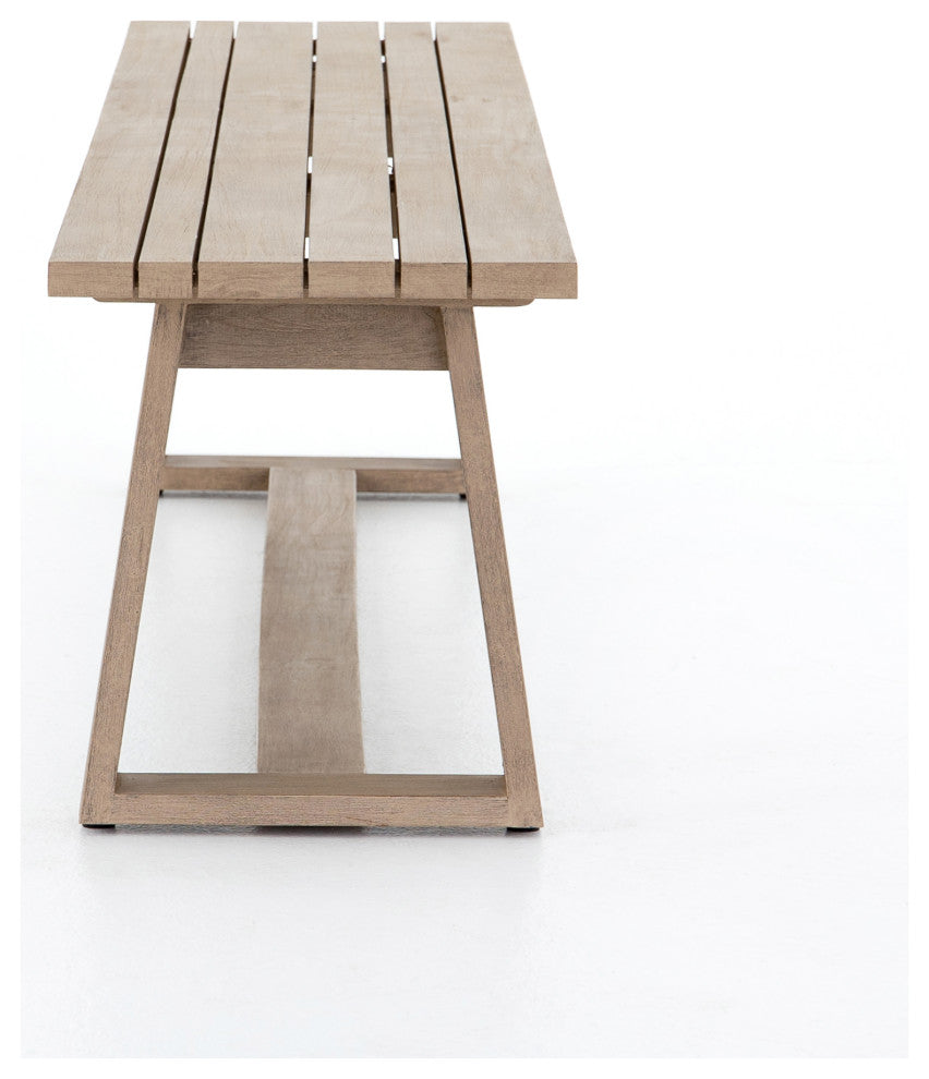 Atherton Outdoor Dining Bench-Brown