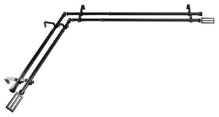 Mabel 13/16" Double Corner Window Curtain Rod, Black, 28-48"