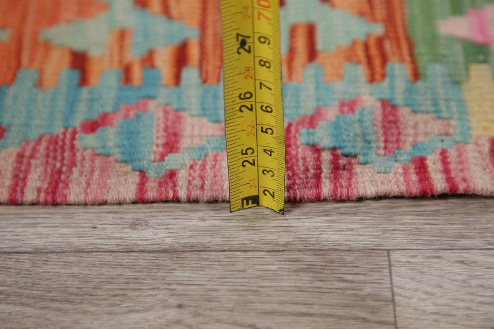 Turkish Flat-Woven Oriental Kilim Pure Wool Traditional Area Rug, 8'9"X5'3"