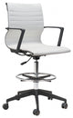 Mod Black and White Faux Leather Drafting Chair