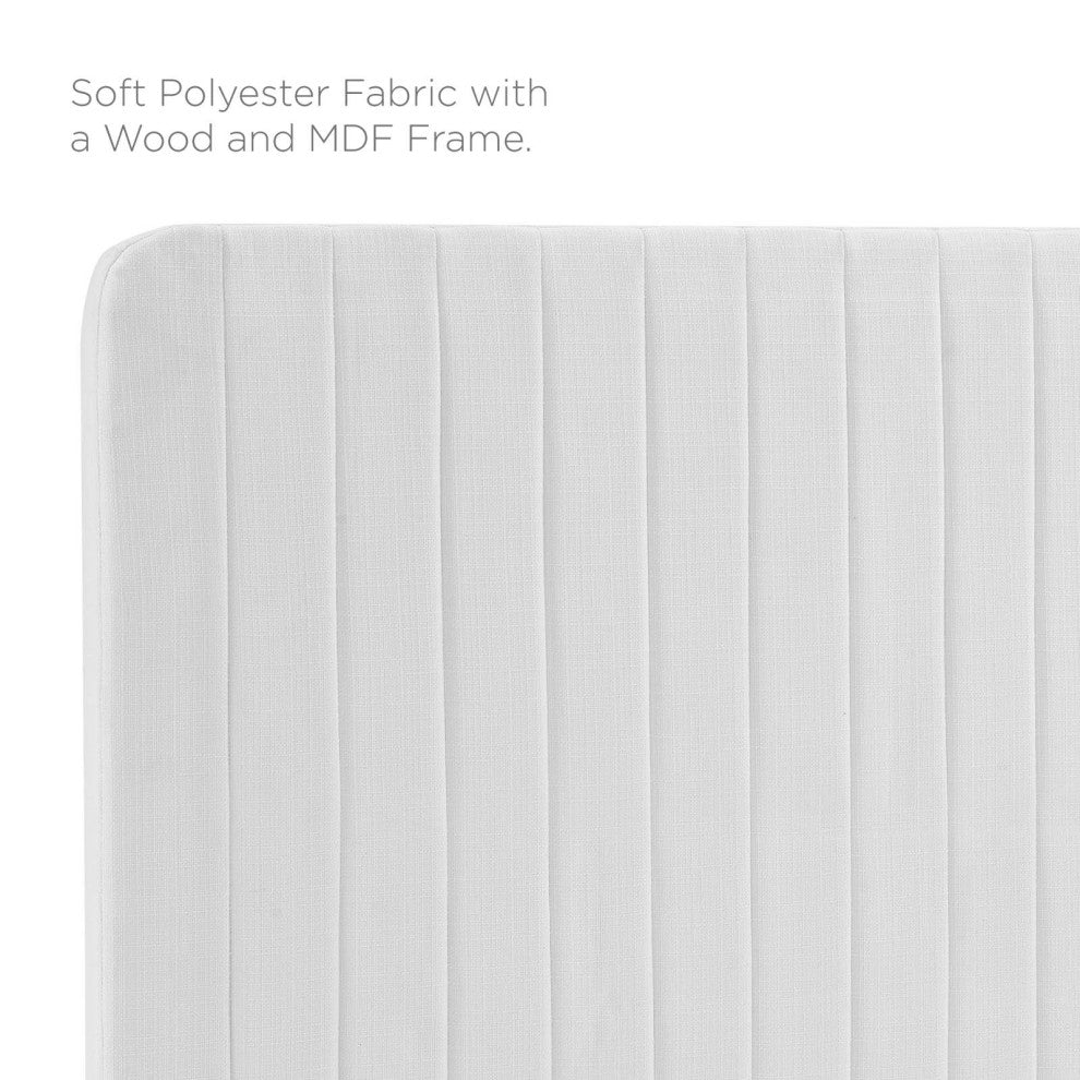 Tufted Headboard, Twin Size, Fabric, White, Modern Contemporary, Bedroom Master