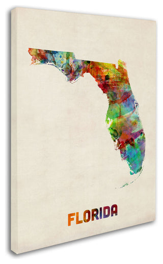 'Florida Map' Canvas Art by Michael Tompsett