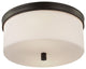 Lismore 2-Light Flush Mount, Oil Rubbed Bronze, Opal Etched Glass