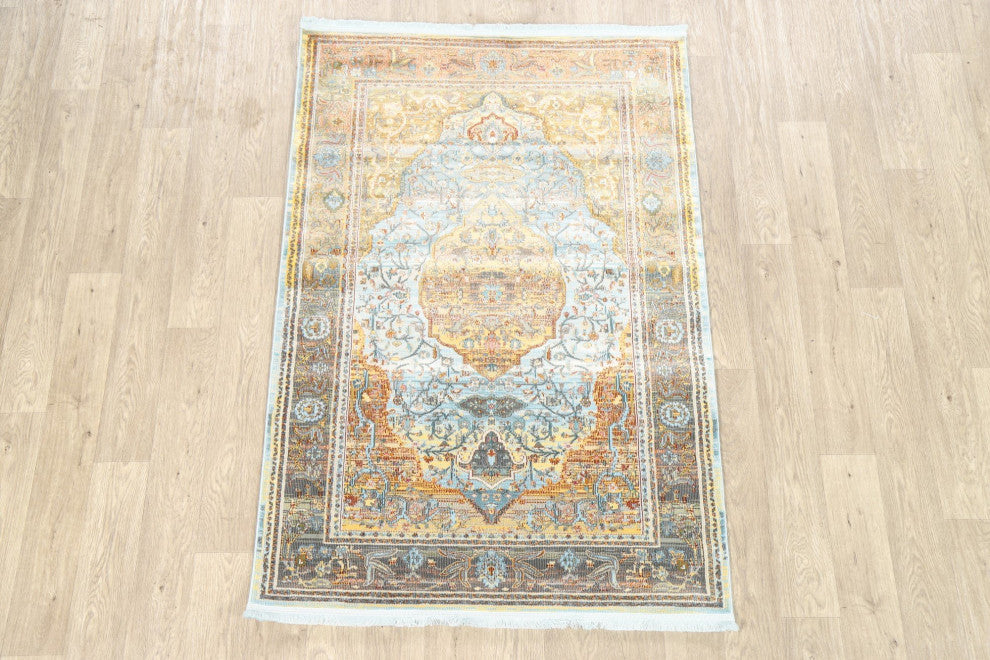 Floral Vintage Style Distressed Heat-Set Oriental Turkish Area Rug 8x10
