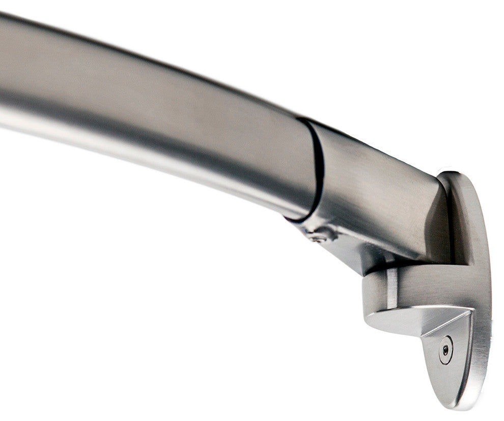60" Curved Fixed Shower Curtain Rod, Brushed Nickel Finish
