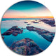 Blue Sicily Island, Seascape Photography Round Wall Art, 11"