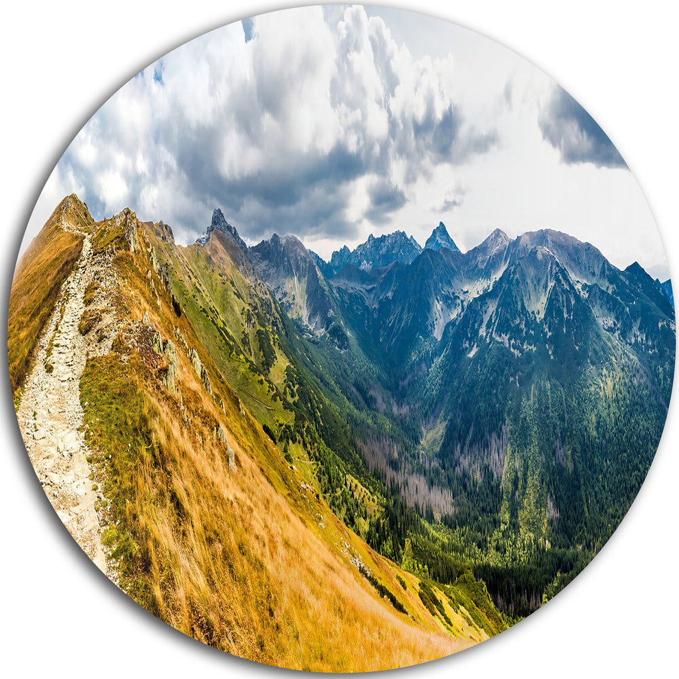 Low Tatras Hike Panorama, Landscape Round Wall Art, 11"
