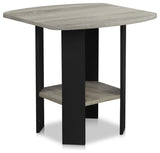 Simple Design End/Side Table, Oak Grey/Black
