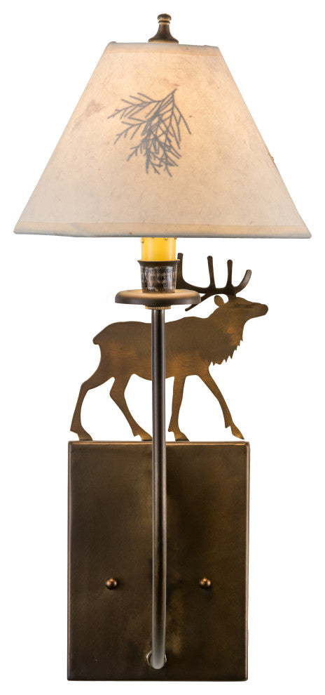 8 Wide Lone Elk Wall Sconce