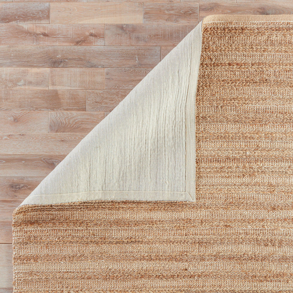 Jaipur Living Canterbury Natural Solid Tan/White Area Rug, 9'x12'