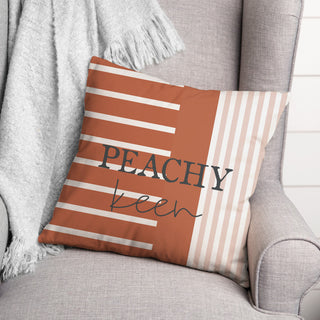 Peachy Keen Stripes Pillow 18x18 Spun Poly Pillow