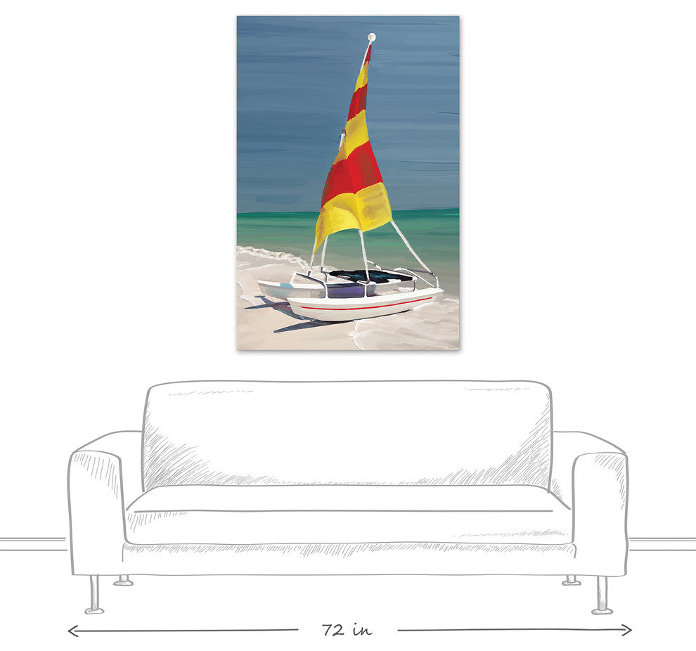Colorful Sailboat Wall Art, 32"x48", Canvas