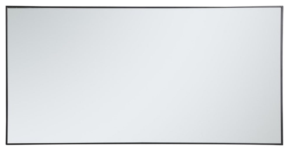 Elegant Decor Eternity 72" x 36" Contemporary Metal Frame Mirror in Black