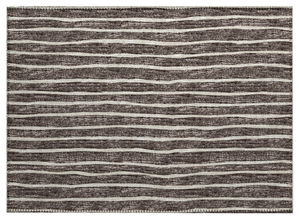 Indoor/Outdoor Laidley LA1 Chocolate Machine Washable 1'8" x 2'6" Rug