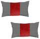 Set of 2 Red Houndstooth Lumbar Pillow Covers
