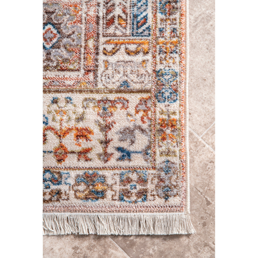 Nuloom Farley Medallion Fringe Area Rug, Khaki 2'6"x10'