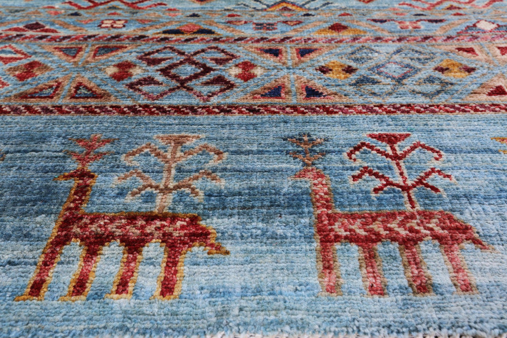 Persian Gabbeh Tribal Handmade Wool Rug 4' 11" X 6' 6" Q8031