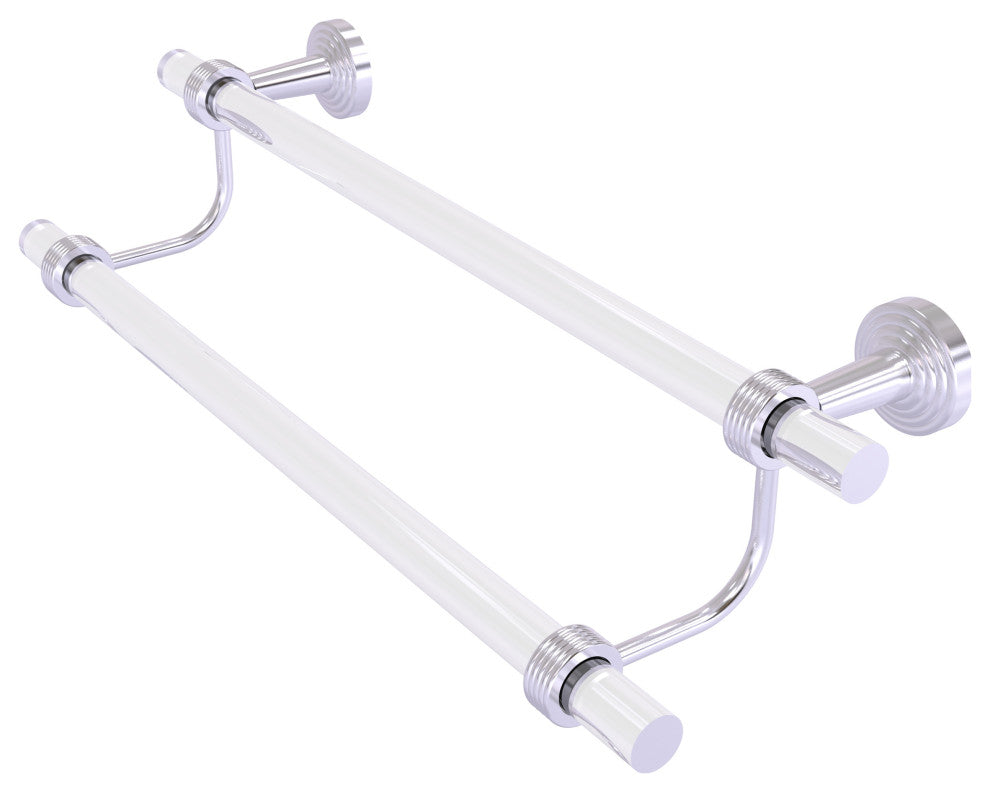 Pacific Beach 36" Double Towel Bar with Groovy Accents, Satin Chrome