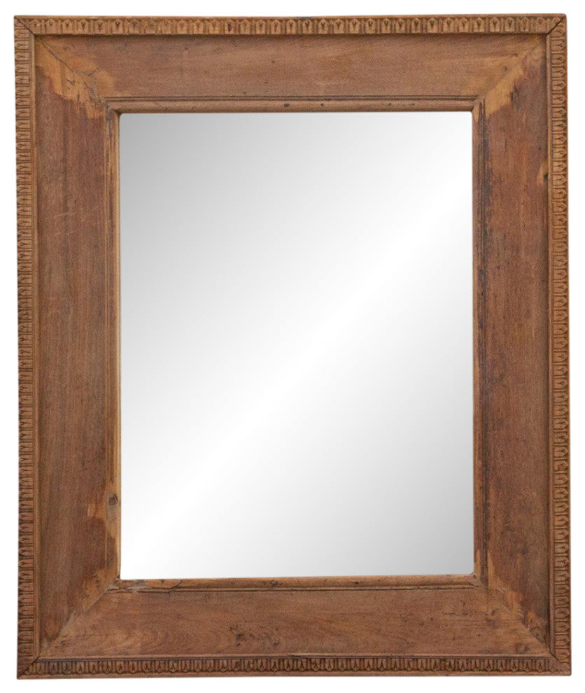 Boho Rustic Teak Frame Mirror