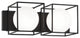 Matteo Lighting S03802BK Two Light Wall Sconce, Black Finish