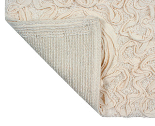 Bell Flower Collection Tufted Bath Rugs, 2 Piece Set, Ivory
