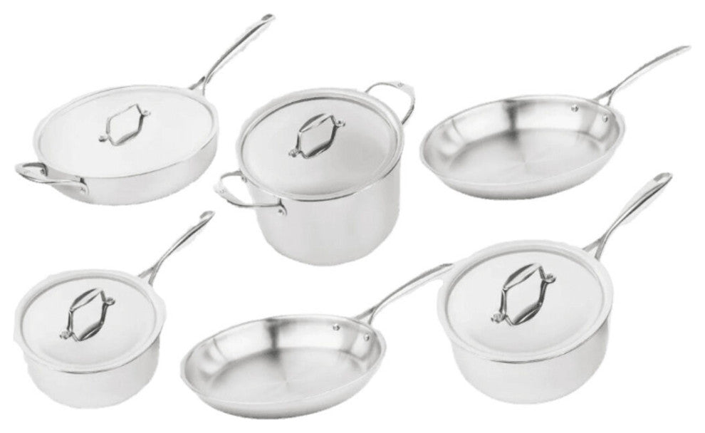 Sardel Stainless Steel Cookware, 10-Piece Set, Stainless Steel Set