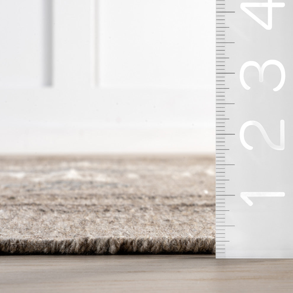 Westerly Southwestern Wool Blend Area Rug, Taupe 10' x 14'