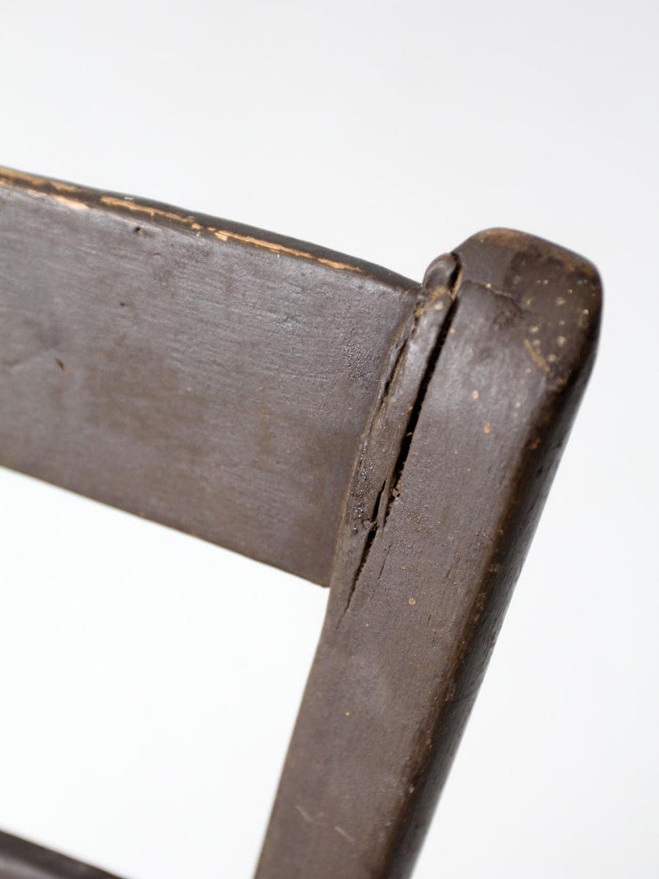 Consigned, Antique Plank Seat Farmhouse Chair
